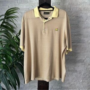 Bobby Jones Masters Augusta Golf Tournament Yellow Vintage Polo Shirt Size L